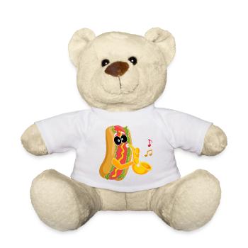 Saxophoniste Saxophone Wurst Musicien - Nounours - blanc - Devant
