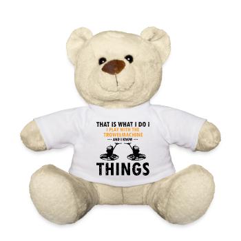 Concrete builder design for construction workers and construction site - Teddy Bear - white - Front