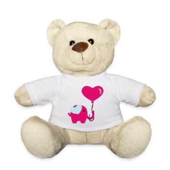 Elephant Family Mama Baby T-Shirt - Teddy Bear - white - Front