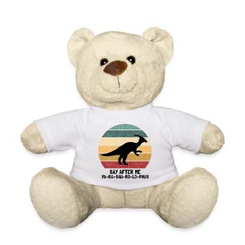 Dinosaur Motif for Paleontologists - Teddy Bear - white - Front