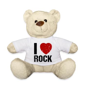 I love Rock Heart Rock 'n' Roll Music - Teddy Bear - white - Front