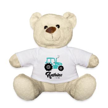 Antoine first name antoine with tractor - Teddy Bear - white - Front