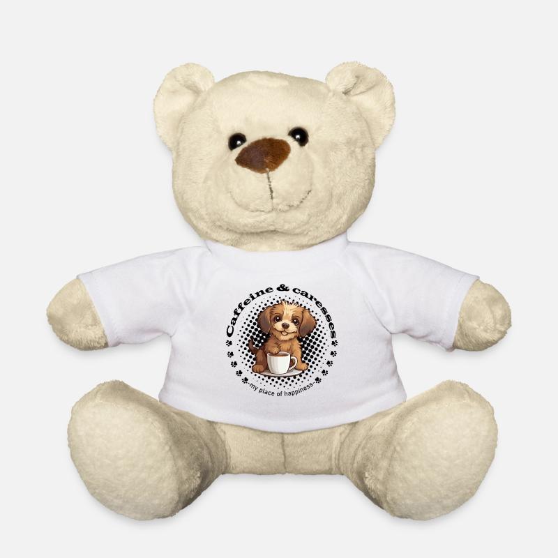 Hunde Kaffee -Caffeine & caresses-place happiness - Teddy - Weiß