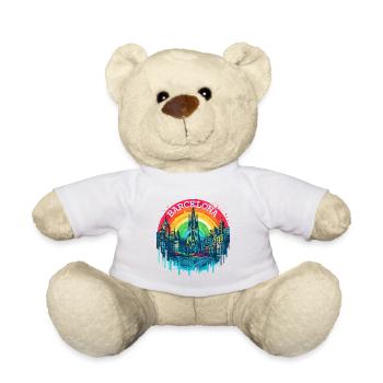 BARCELONA SPAIN LA SAGRADA FAMILIA CHURH RAINBOW - Teddy Bear - white - Front