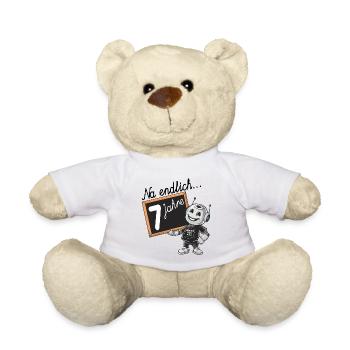 siebter Geburtstag, 7. Geburtstag kleiner Roboter - Teddy - Weiß - Vorne