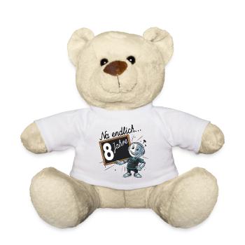 achter Geburtstag, 8. Geburtstag kleiner Roboter - Teddy - Weiß - Vorne