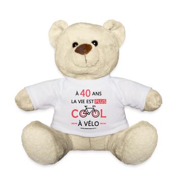 40 ans anniversaire vélo cadeau Vélo 40 Ans - Nounours - blanc - Devant