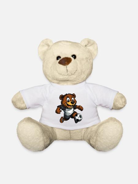 Bären Fussball / Fussballer Bär - Teddy - Weiß