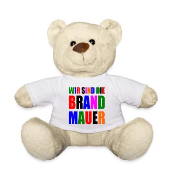 wir sind die brandmauer - Teddy - Weiß - Vorne