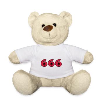 666 - Devil - Skull - Halloween - Teddy Bear - white - Front