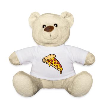 Cadeau de tranche de pizza - Nounours - blanc - Devant