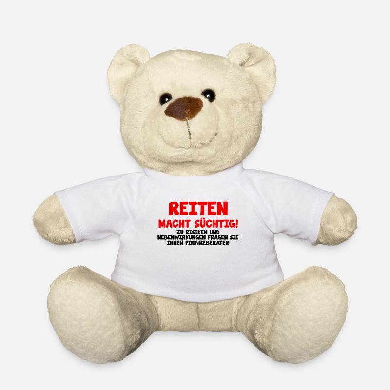 Pferdesprüche TShirt Pferd Reitersprüche Geschenk - Teddy - Weiß
