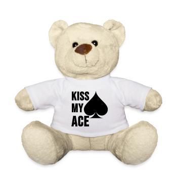 Poker Shirt Poker Pokerface Ass Casino Cadeau - Nounours - blanc - Devant