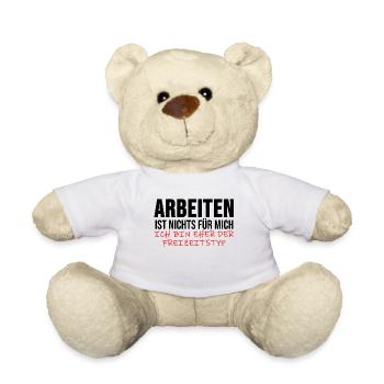 Arbeitslos Shirt Hartz 4 Arbeitslosigkeit Geschenk - Teddy - Weiß - Vorne
