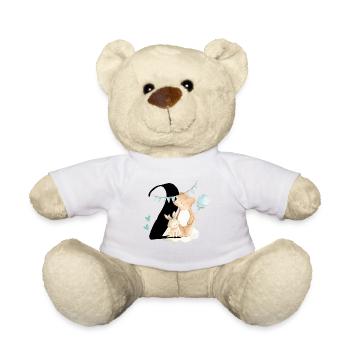 2nd birthday, two, second, birthday, second - Teddy Bear - white - Front