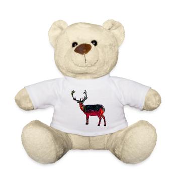 Hirsch rot - Teddy - Weiß - Vorne