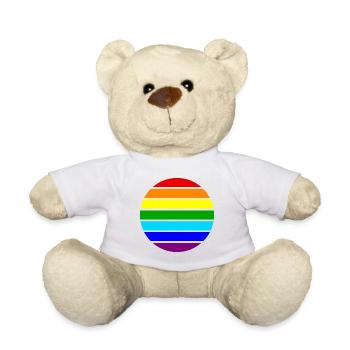 Rainbow Circle Lines Love Rainbow Colors - Teddy Bear - white - Front
