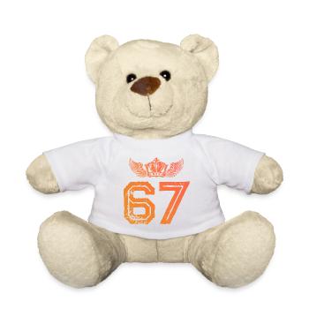 67 Number crown - Teddy Bear - white - Front