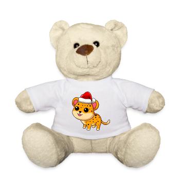 Léopard Comic Christmas - Nounours - blanc - Devant
