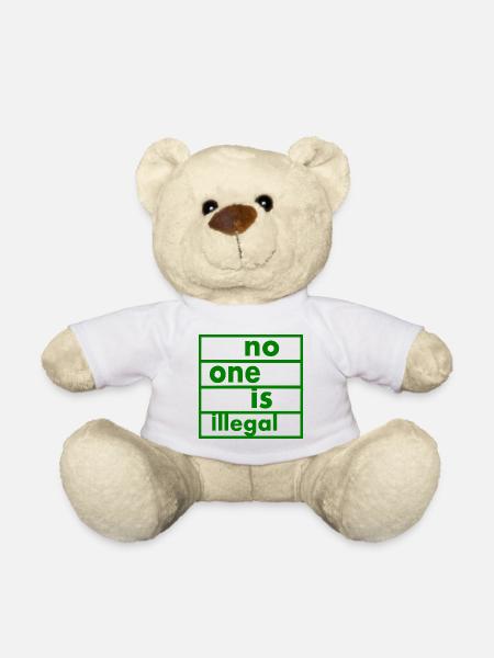 No one is illegal - Teddy Bear - white
