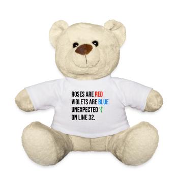 Roses are red, violets are blue unexpected '{' - Teddy - Weiß - Vorne