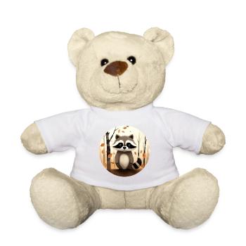 Ein Waschbär im Herbst - Teddy - Weiß - Vorne