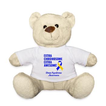 Jour du syndrome de Down chromosome supplémentaire extra génial - Nounours - blanc - Devant
