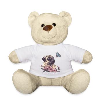 Carlin et papillon - Nounours - blanc - Devant