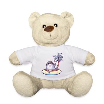 Seal Summer Beach Vacation - Teddy Bear - white - Front