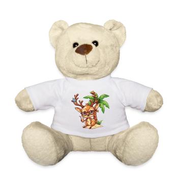 Hirsch Sommer Strand Urlaub - Teddy - Weiß - Vorne