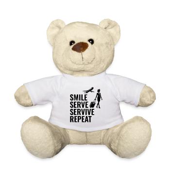 Flight Attendant Aviation Cabin Crew Airline Staff - Teddy Bear - white - Front