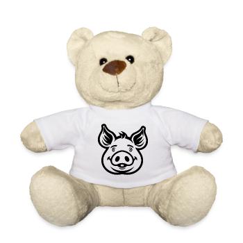 Schwein Schweinchen - Teddy - Weiß - Vorne
