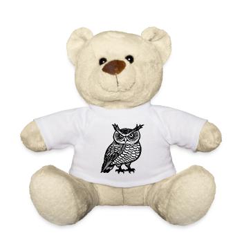 Eule Eulen Vogel - Teddy - Weiß - Vorne