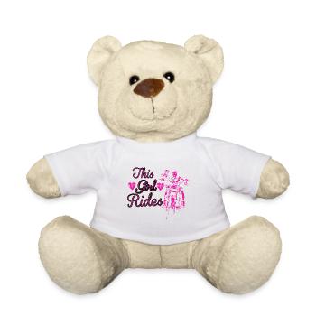 Biker Shirt - Biker Girl - Teddy Bear - white - Front
