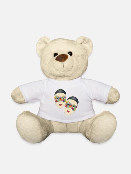 Joker mask clown carnival Venice illustration - Teddy Bear - white