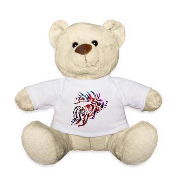 roaring colorful deer red deer - Teddy Bear - white - Front
