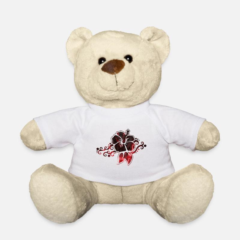 Hibiscus Tendril Hawaii - Teddy Bear - white