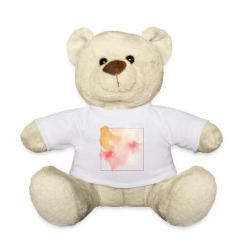 Abstract art, watercolor, splash, colorful, DIY - Teddy Bear - white - Front