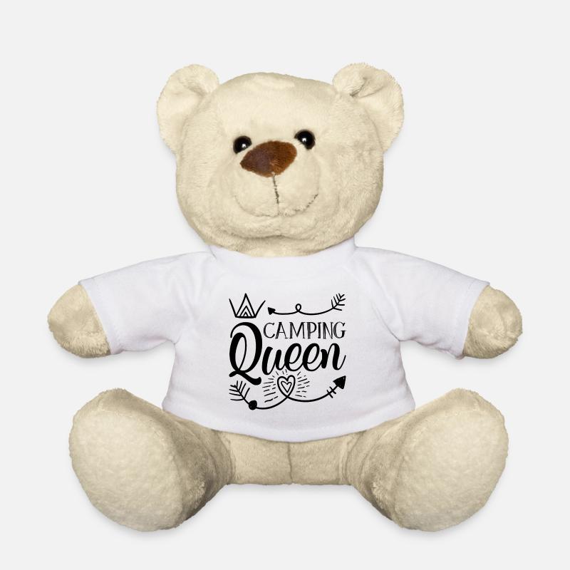 Camping Queen Adventure Shirt Geschenk - Teddy - Weiß