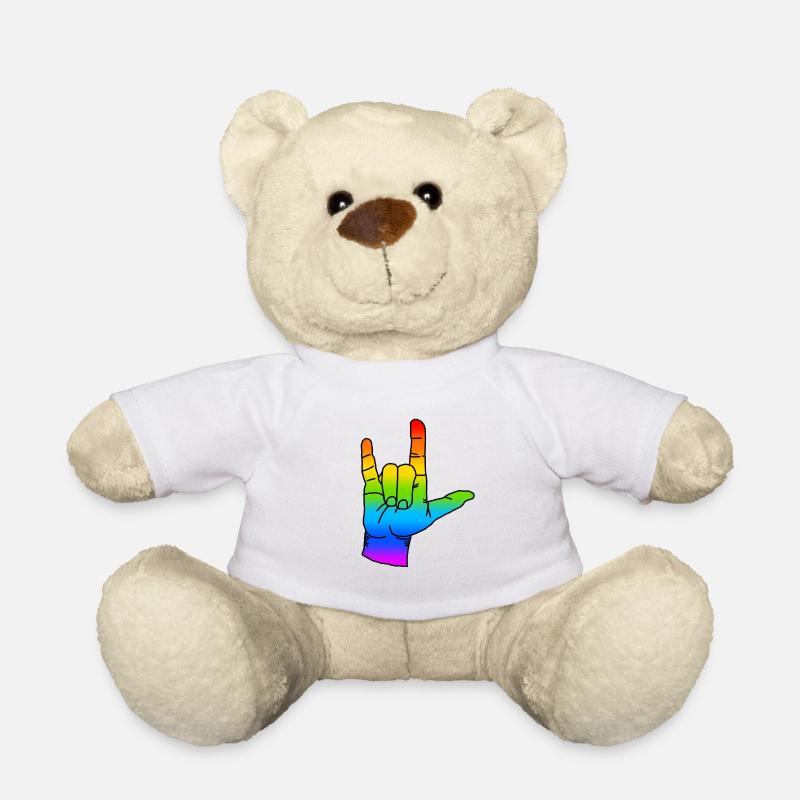 Regenbogen Rock n Roll - Teddy - Weiß