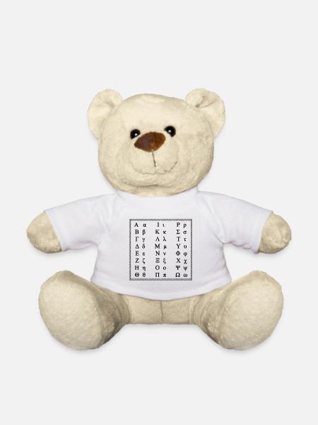 Greek alphabet design black gift idea - Teddy Bear - white