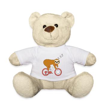 Cooles Faultier Radfahrer Fahrrad Radtour Relax - Teddy - Weiß - Vorne