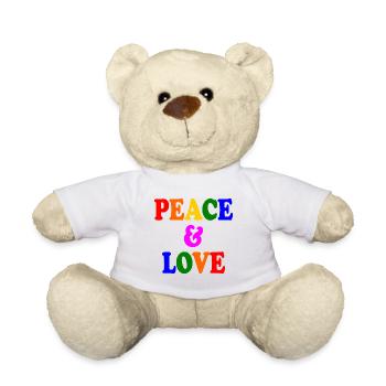 Peace and love - Teddy - Weiß - Vorne