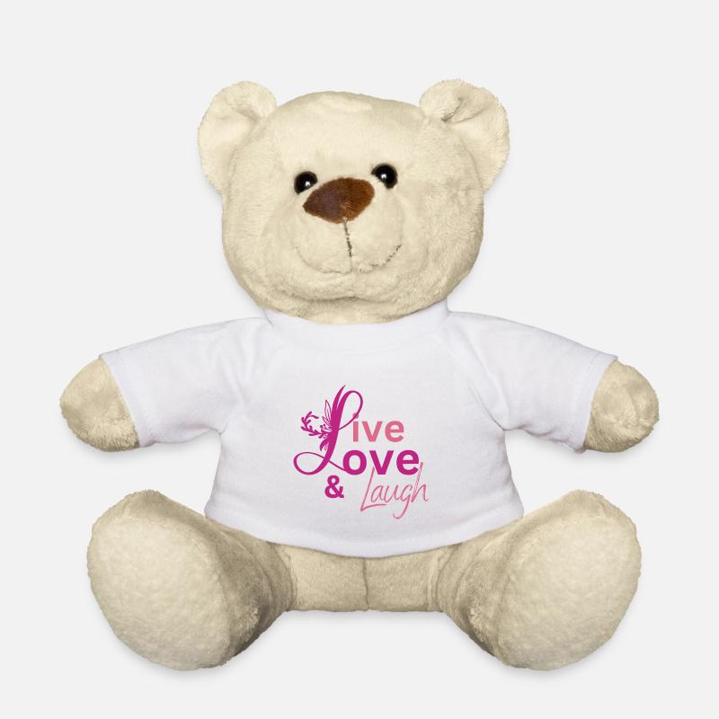 Love life, laugh - Teddy Bear - white