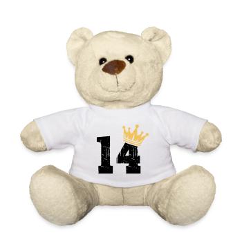 14 Crown 14th Birthday 14 Years - Teddy Bear - white - Front