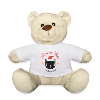 Mon 1er Noël - Chat - Nounours - blanc - Devant