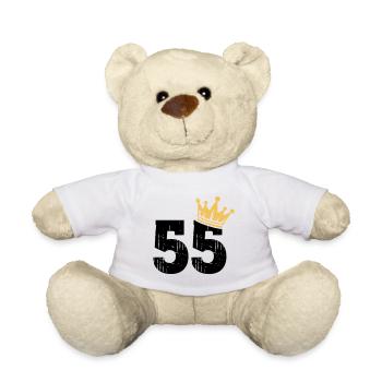 55 Krone 55. Geburtstag 55 Jahre - Teddy - Weiß - Vorne