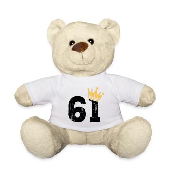 61 Crown 61st birthday 61 years old - Teddy Bear - white - Front