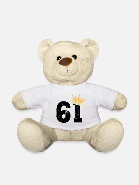61 Krone 61. Geburtstag 61 Jahre - Teddy - Weiß