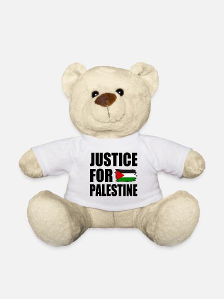 Justice for palestine - Teddy Bear - white
